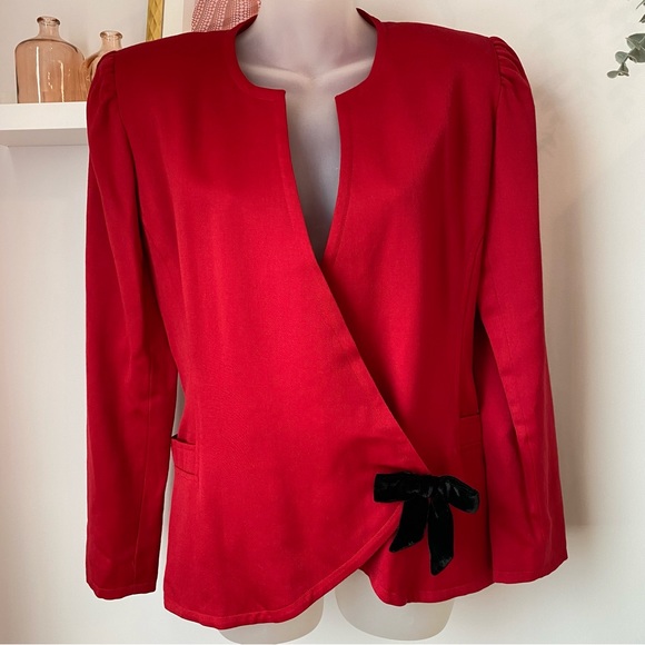 Vintage 80s Emanuel Ungaro Ter Red Blazer - Picture 3 of 15